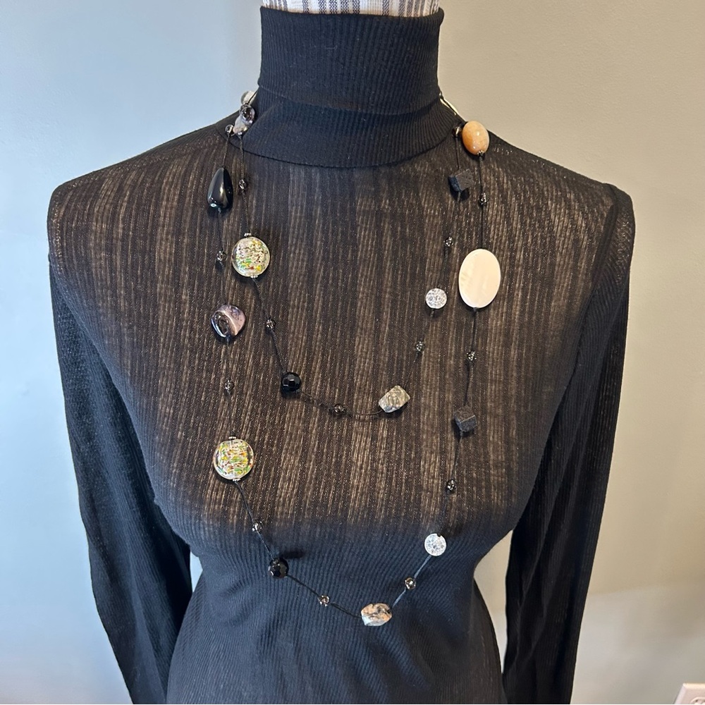 Park Lane ‘Eclipse’ Genuine Quartz, Moonstone, Mother Of Pear Beaded Necklace